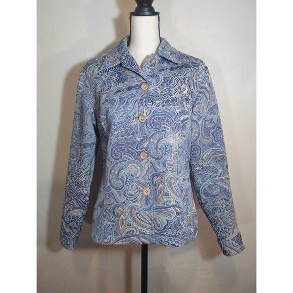 Coldwater Creek Blue Paisley Tapestry Jacket - Picture 7 of 7